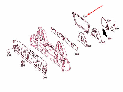 NEW MB SLK R172 ROLL OVER BAR DRAFT STOP DEFLECTOR A17286000749H59 ORIGINAL
