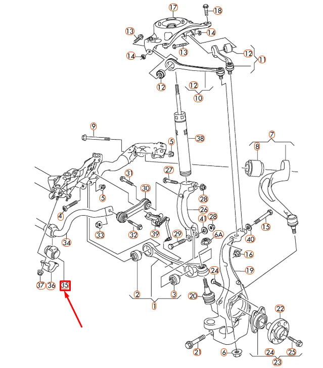NEW AUDI A6 C7 FRONT SWAY BAR RUBBER BUSHING 8K0411327B ORIGINAL