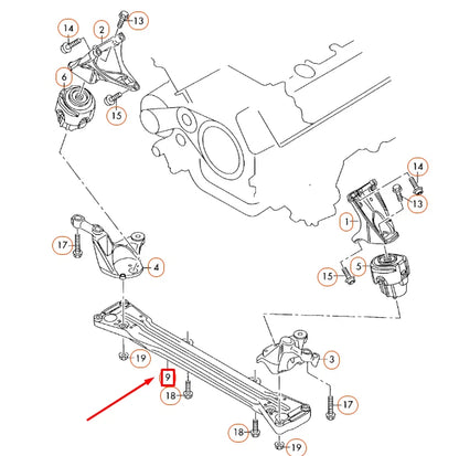 NEW AUDI A6 C6 ENGINE SECURING PARTS REAR BRACE 4F0199403E ORIGINAL