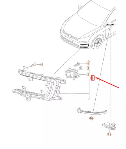 NEW VW GOLF MK7 FRONT LOWER RIGHT LED DAY LIGHT ASSEMBLY 5GE941056B ORIGINAL