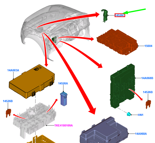 new ford ranger t6 mk3 250 amp battery connection fusible link 1809950 original