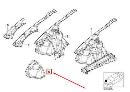 NEW BMW 3 E46 FRONT LEFT WHEEL HOUSING 41148238047 8238047 ORIGINAL