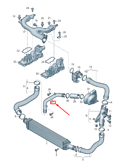 new audi a4 avant b8 left intercooler pressure pipe 059145731br original