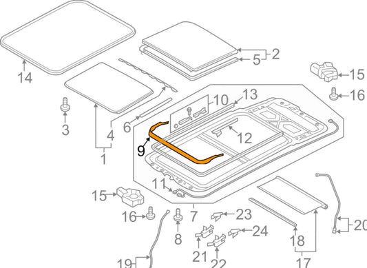NEW AUDI Q3 8U FRONT SUNROOF AIR DEFLECTOR 8K9877651B