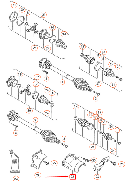 NEW AUDI A4 QUATTRO B7 FRONT RIGHT DRIVE SHAFT SPLASH SHIELD 3D0407720C ORIGINAL