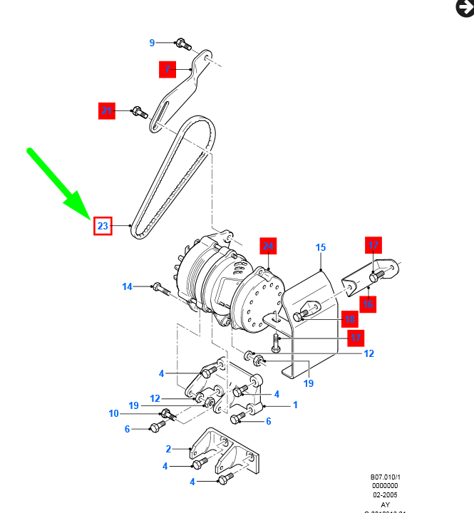 new ford fiesta be91 mk4 alternator v-belt 7136449 94ab-6c301-d1b original