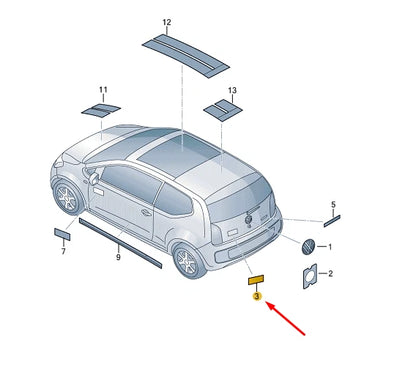 NEW VOLKSWAGEN UP REAR LOAD UP EMBLEM BADGE 1S6853687CDPJ ORIGINAL