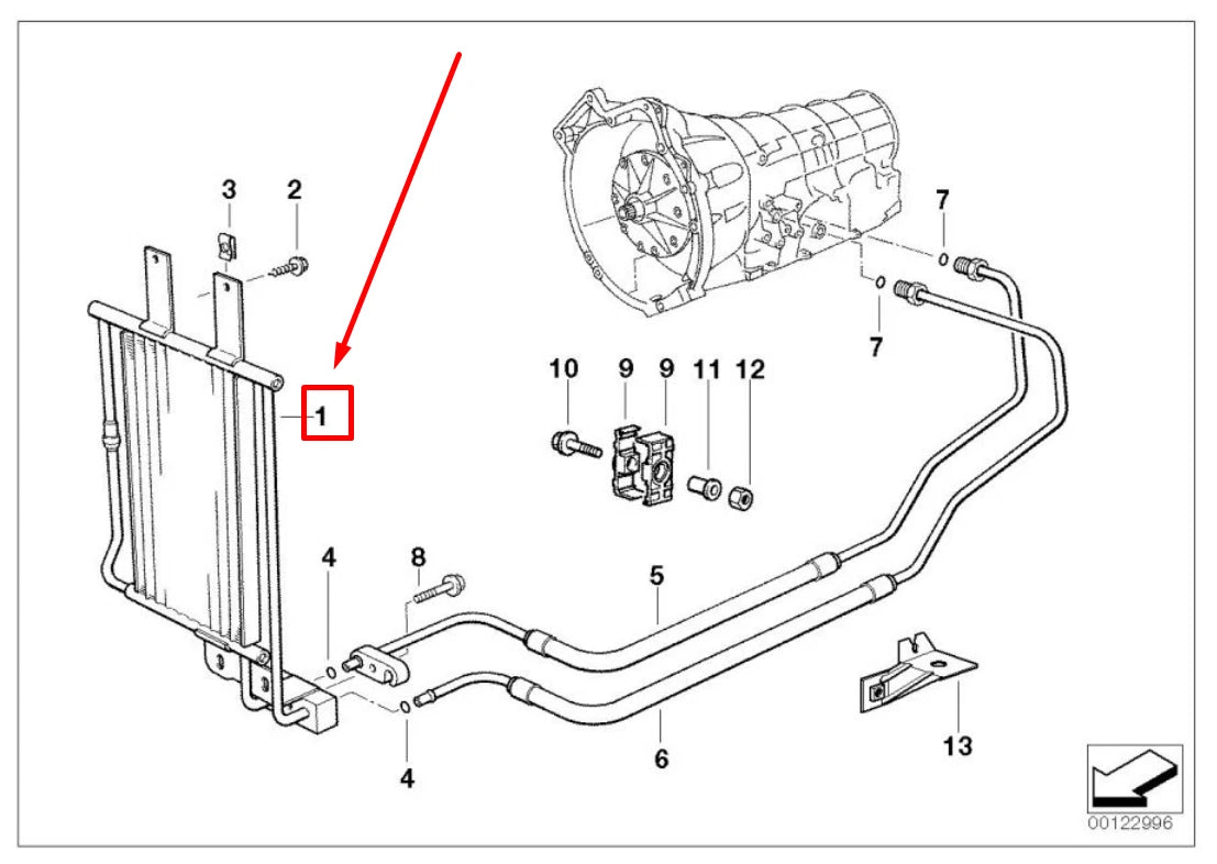 NEW BMW 3 E36 AUTOMATIC TRANSMISSION OIL COOLER 17201728770 1728770 ORIGINAL