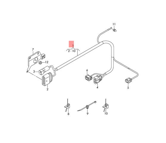 NEW AUDI Q7 4M ADAPTER CABLE LOOM 4M0971165J ORIGINAL