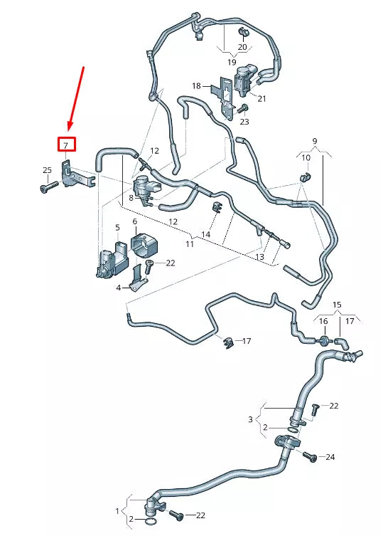 NEW AUDI Q7 4M ENGINE NON-RETURN VALVE BRACKET 057131338B