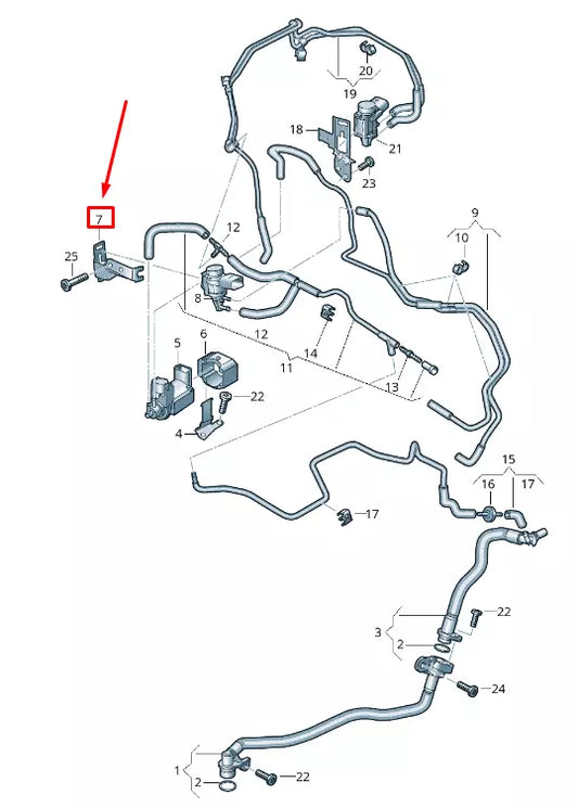NEW AUDI Q7 4M ENGINE NON-RETURN VALVE BRACKET 057131338B