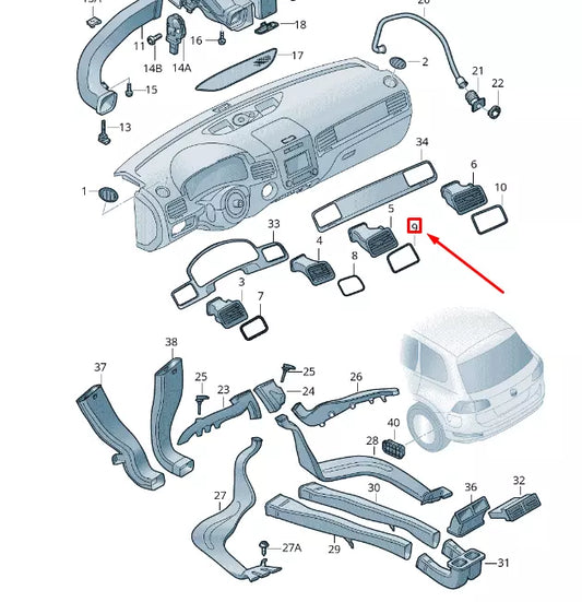 NEW VW TOUAREG 7P DASHBOARD RIGHT INNER AIR VENT TRIM LHD 7P1819577C3Q7
