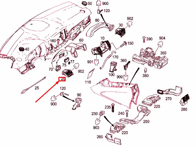 NEW MERCEDES-BENZ GLE W166 LEFT AIR NOZZLE A16683021542A17 ORIGINAL