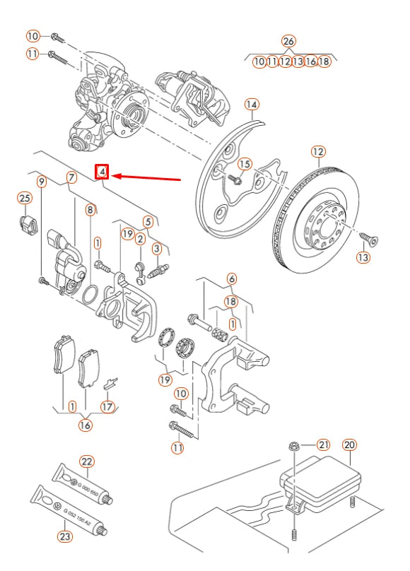 NEW AUDI A4 B8 REAR LEFT BRAKE CALIPER 8K0615403A ORIGINAL