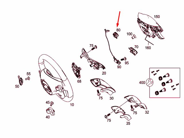 NEW MERCEDES-BENZ A W176 STEERING WHEEL RIGHT SWITCH A09990507009107 ORIGINAL