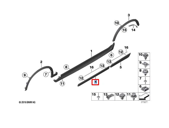 NEW BMW X3 F25 M FRONT RIGHT DOOR LOWER MOLDING 51138052082 ORIGINAL