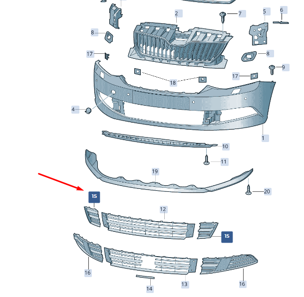NEW SKODA FABIA MK3 FRONT RIGHT FOG LAMP TRIM 6V08536669B9 ORIGINAL