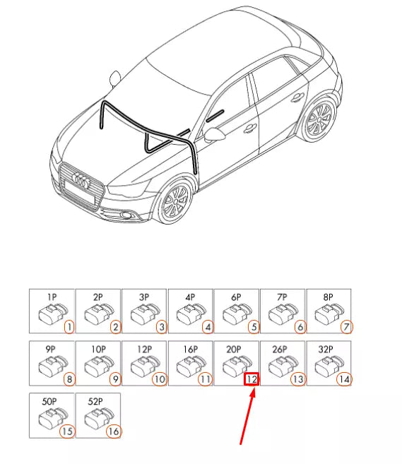 NEW AUDI A1 MK1 STEERING COLUMN SWITCH 20 PIN CONTACT HOUSING 1K0971975 ORIGINAL