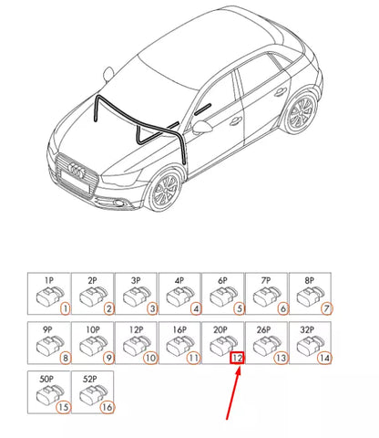 NEW AUDI A1 MK1 STEERING COLUMN SWITCH 20 PIN CONTACT HOUSING 1K0971975 ORIGINAL