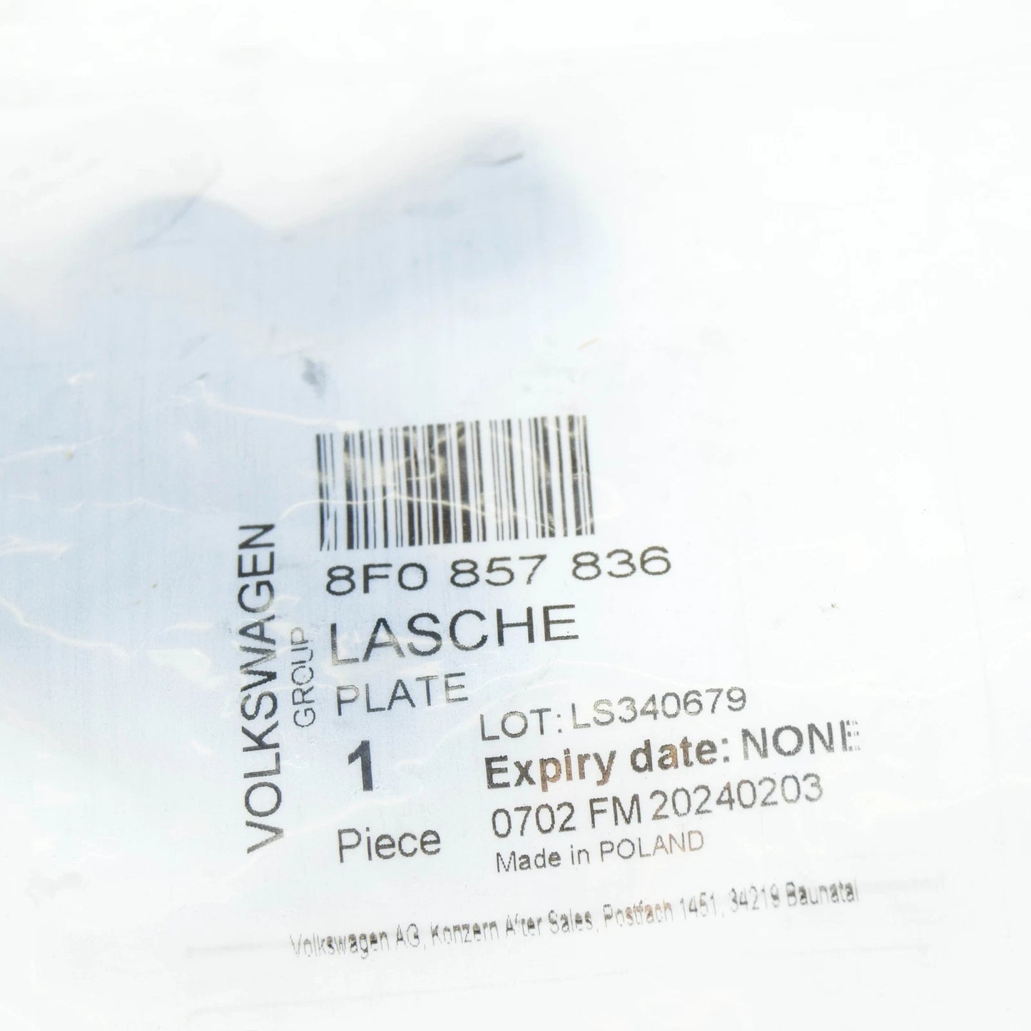 NEW AUDI A1 8X REAR THREE-POINT SAFETY BELT CENTER STRAP 8F0857836 ORIGINAL