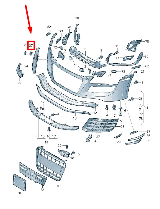 NEW AUDI R8 422, 423 FRONT RIGHT BUMPER COVER 420807752B9B9 ORIGINAL