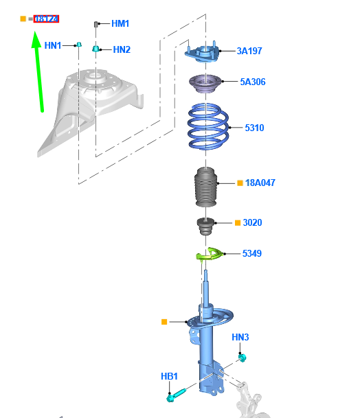 new ford mustang mk6 front shock absorber 5309705 original