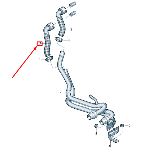 new vw passat b8 3g engine coolant return hose 3q0815369a original