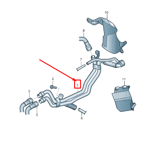 new vw sharan 7n coolant pipe 7n0815097j original