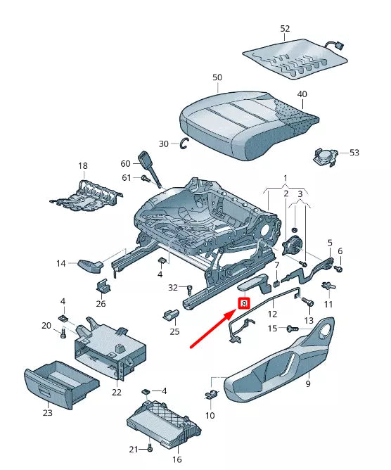 NEW VW T-ROC A11 FRONT LEFT SEAT HEIGHT ADJUSTMENT HANDLE 5NA88225182V