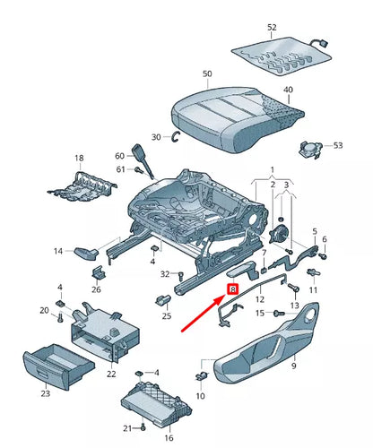 NEW VW T-ROC A11 FRONT LEFT SEAT HEIGHT ADJUSTMENT HANDLE 5NA88225182V