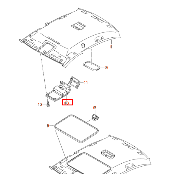 new volkswagen passat b8 sunroof storage tray 5g0868837aza2 original