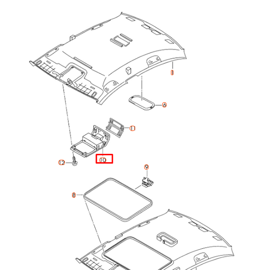 new volkswagen passat b8 sunroof storage tray 5g0868837aza2 original