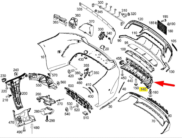 NEW MERCEDES-BENZ S-CLASS COUPE C217 REAR BUMPER BRACKET MOUNT A2178850501