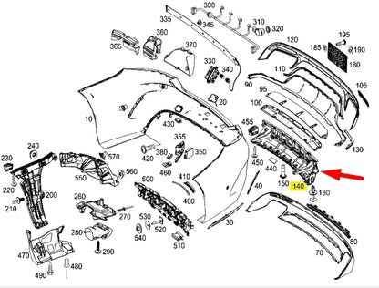 NEW MERCEDES-BENZ S-CLASS COUPE C217 REAR BUMPER BRACKET MOUNT A2178850501