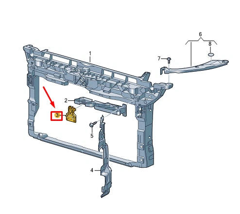 NEW VW GOLF CD MK8 LOWER RADIATOR SUPPORT BRACKET 5H0805593 ORIGINAL