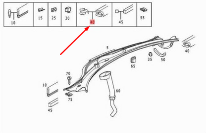 NEW MERCEDES-BENZ SLK R170 WINDSHIELD SEALING A1708310198 ORIGINAL