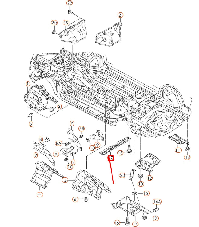 NEW AUDI A6 C7 REAR FLOOR PLATE CONNECTING STRUT 4G0803183A ORIGINAL