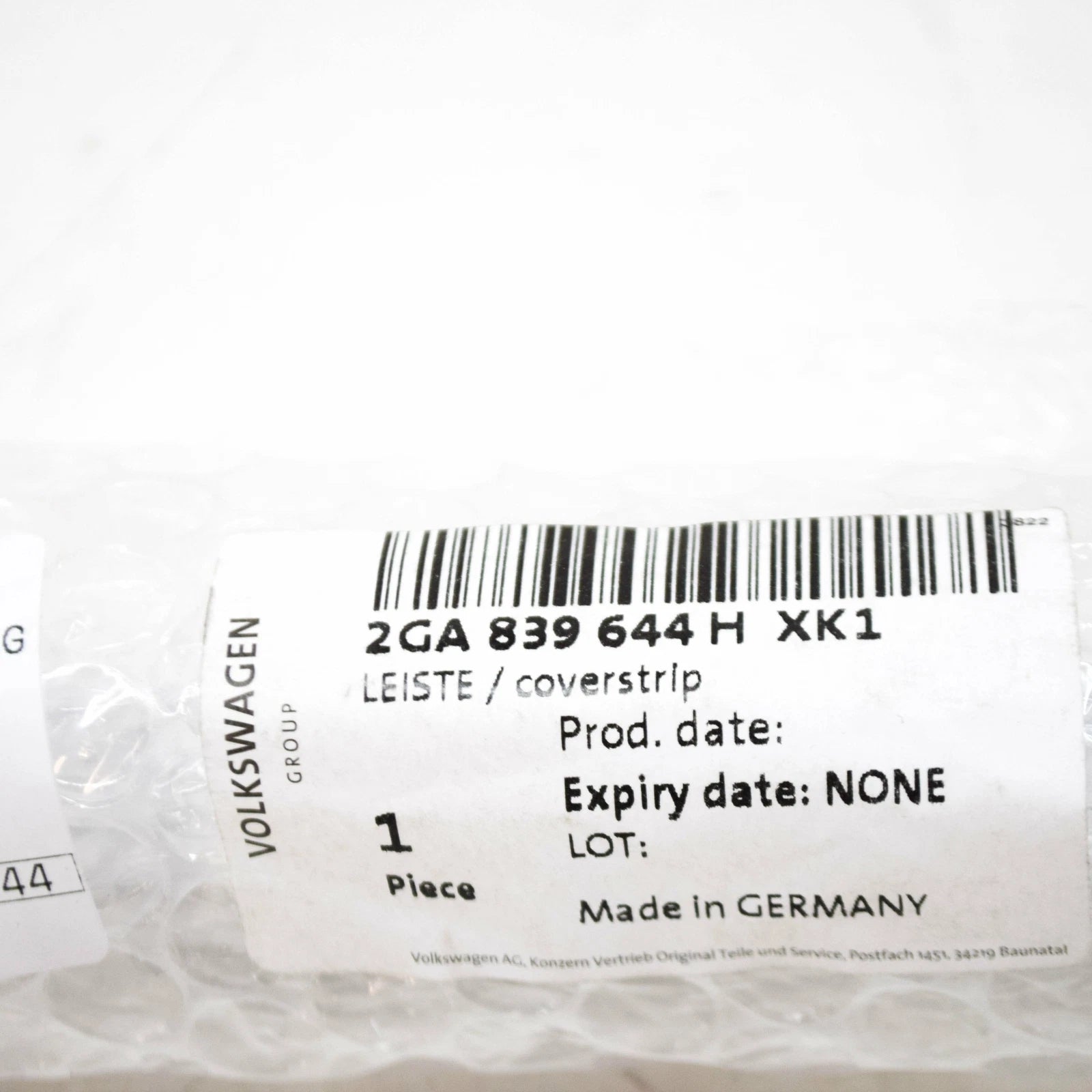 NEW VOLKSWAGEN T-ROC A11 REAR RIGHT DOOR MOLDING 2GA839644HXK1