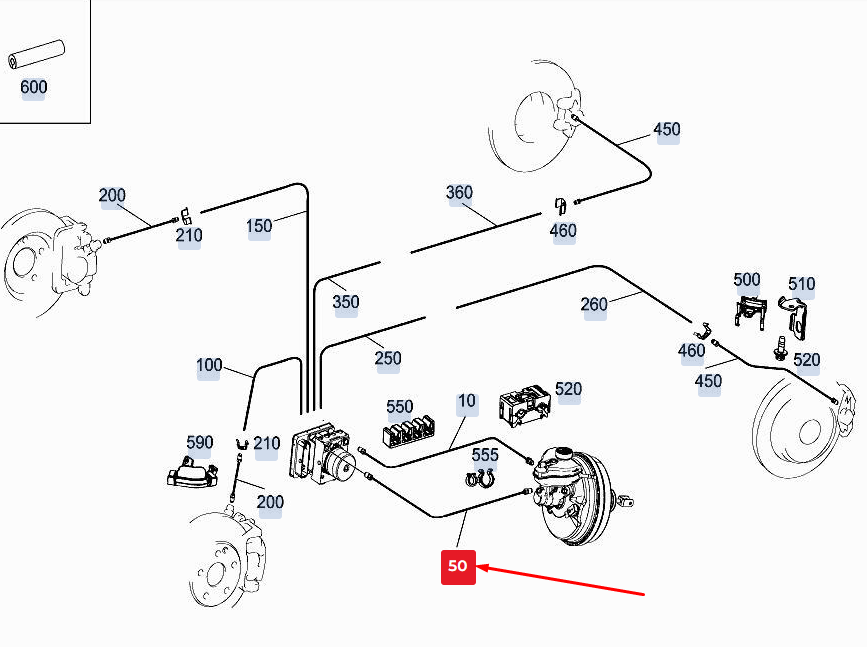 new mercedes-benz gle w167 brake line a1674207500 original