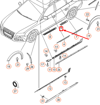 new audi a4 b8 rear left sill trim strip 8k085337501c original