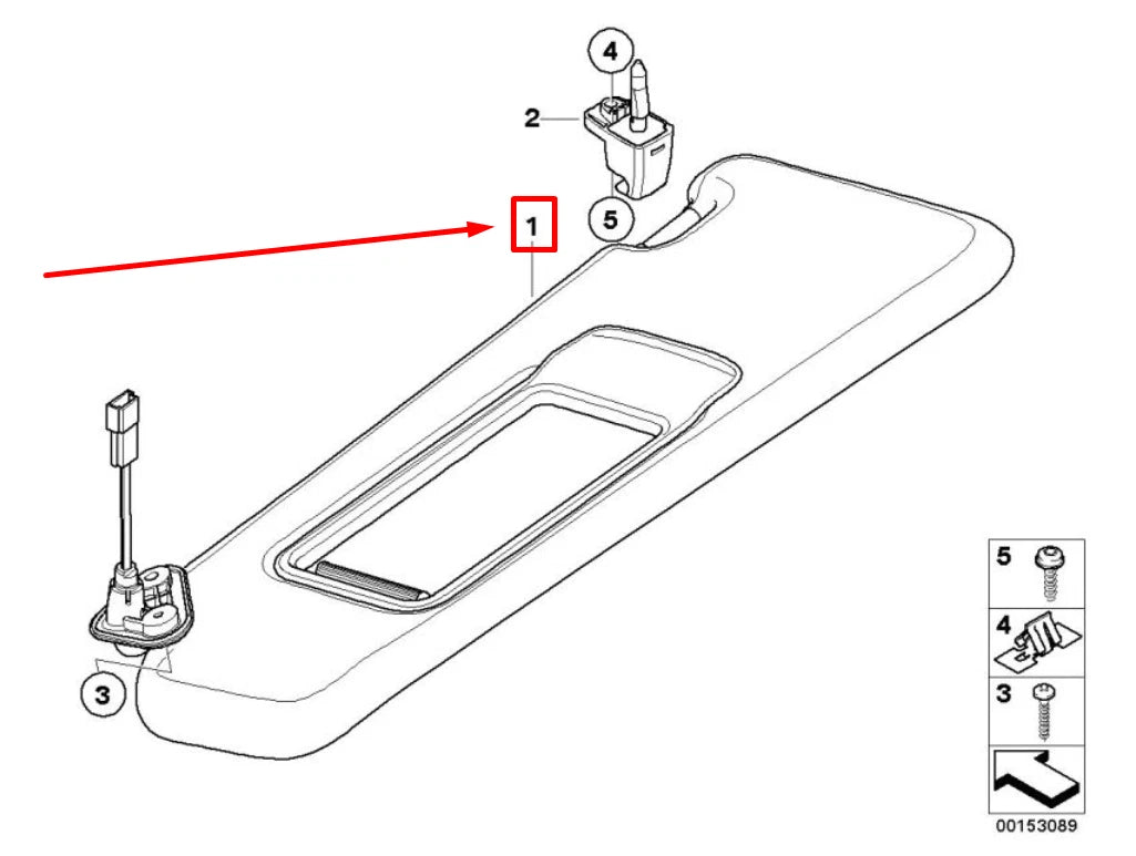 NEW BMW 3 E90 FRONT RIGHT SUN VISOR 6981700 51166981700 ORIGINAL