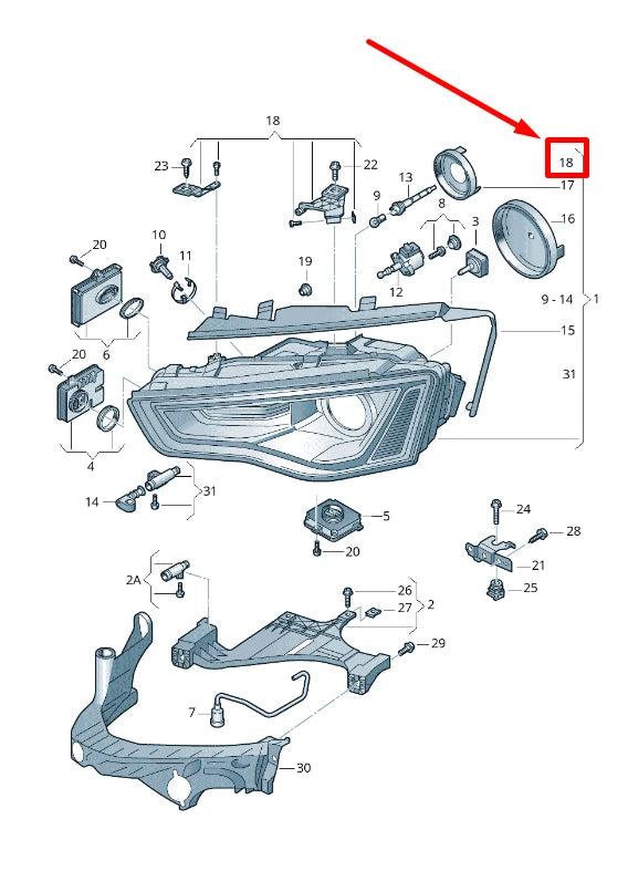 NEW AUDI A5 8T HEADLIGHT REPAIR KIT SET 8T0998121B ORIGINAL