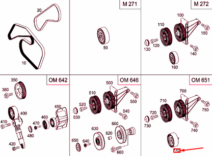 NEW MERCEDES-BENZ SPRINTER 906 V-RIBBED BELT GUIDE PULLEY A6512000970 ORIGINAL