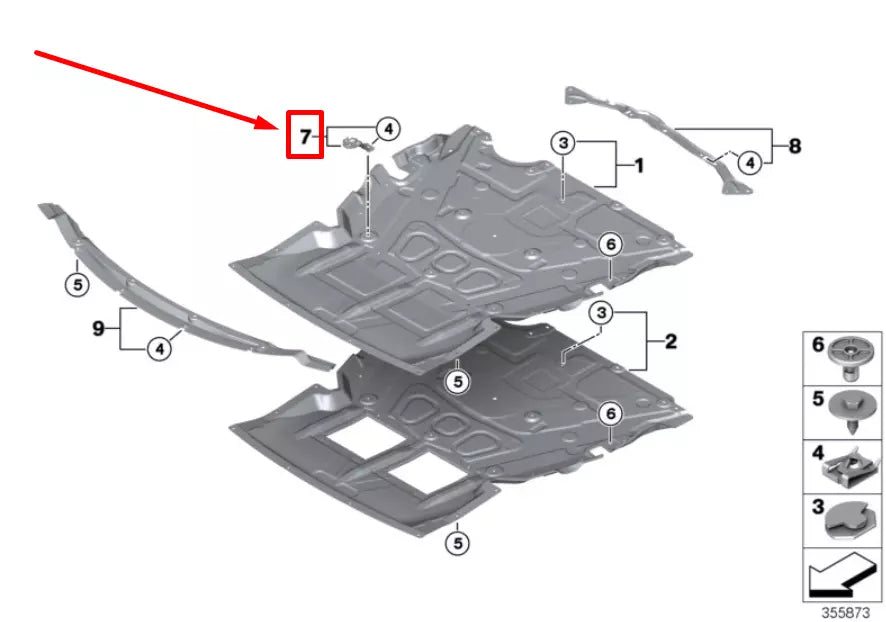NEW BMW 2 F22 ENGINE COMPARTMENT PROTECTION BRACKET 7241820 51757241820 ORIGINAL