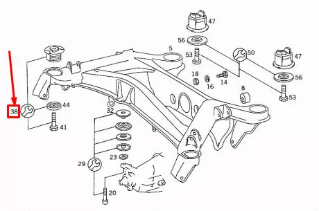 NEW MB E W124 REAR SUBFRAME TO FRAME FLOOR FRONT REPAIR KIT A1243500441