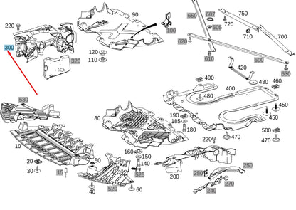 NEW MB S W222 AMG RIGHT SIDE SHIELD COVER A2225240925 ORIGINAL