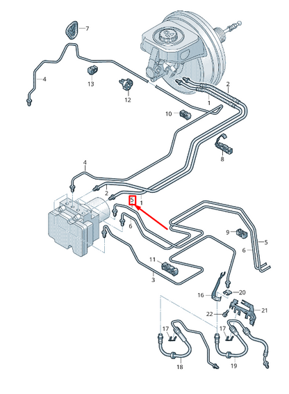 new audi tt fv rear brake pipe from hydraulics to brake hose 8w0614725ac