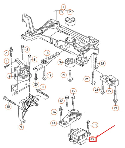 NEW AUDI Q3 8U LEFT GEARBOX MOUNT 5N0199555K ORIGINAL