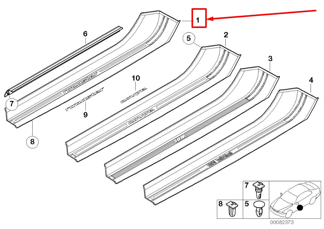 NEW BMW 3 COMPACT E36 FRONT RIGHT ENTRANCE COVER 8399664 51478399664 ORIGINAL