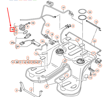 NEW AUDI A8 D3 GAS CAP WITH STRAP 4E0201550B ORIGINAL